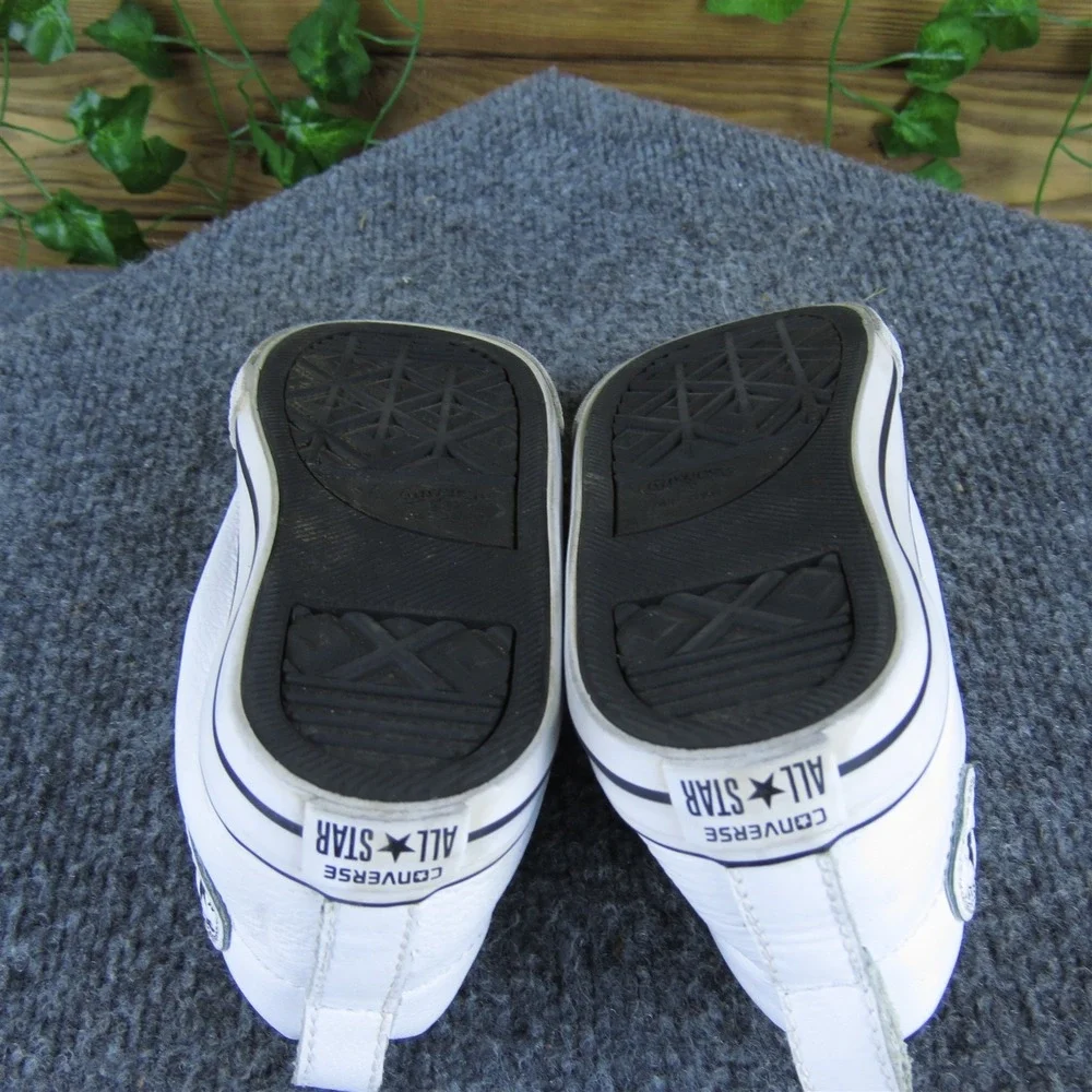 Converse Boys Sneaker Mid All Star Sz T‎ 10 Medium White Leather Lace Up